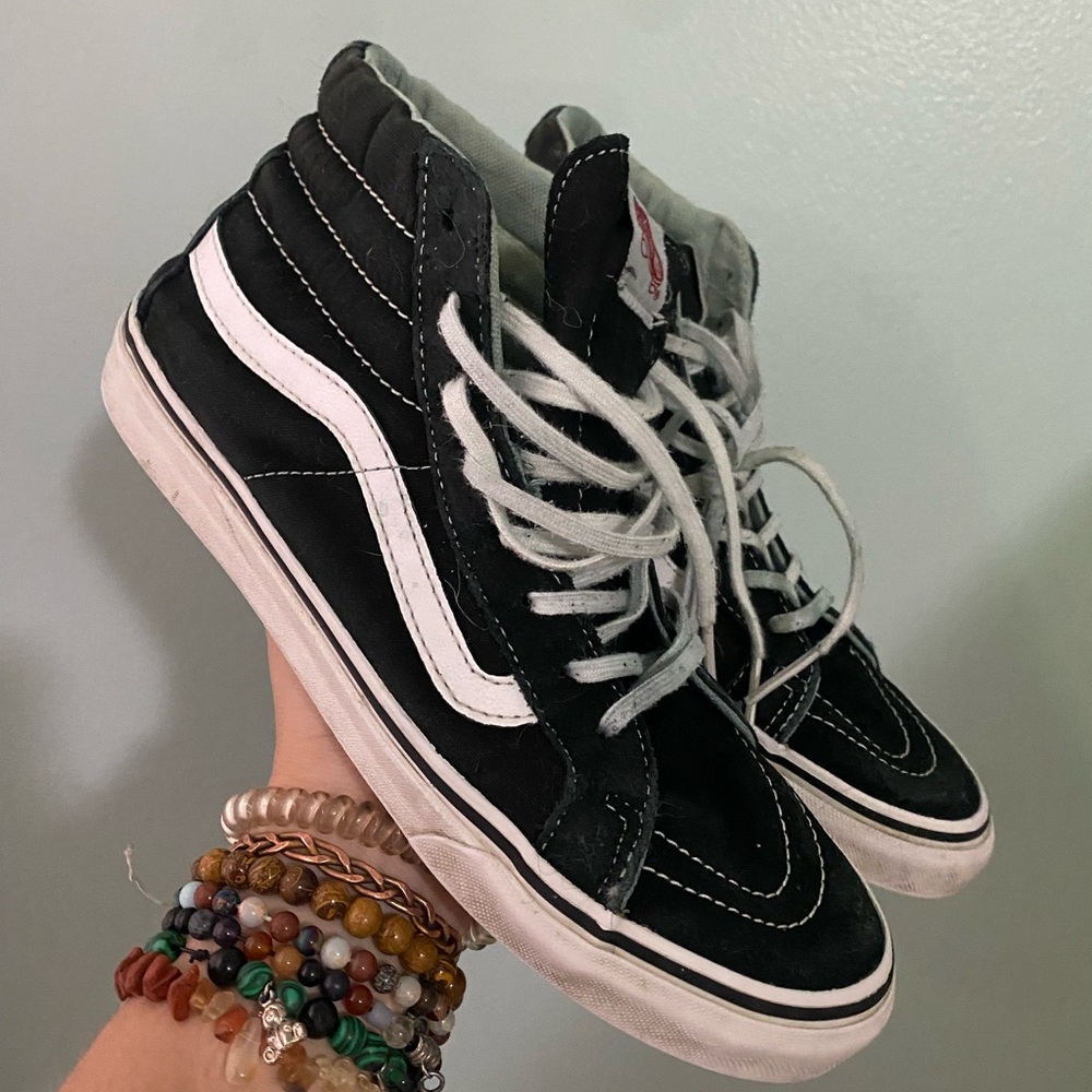 Vans Black and White High-Top Sneakers